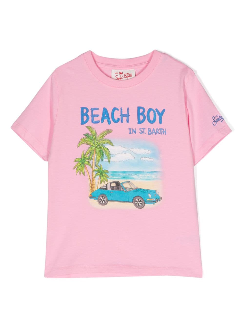 MC2 Saint Barth Kids Beach katoenen T-shirt Roze