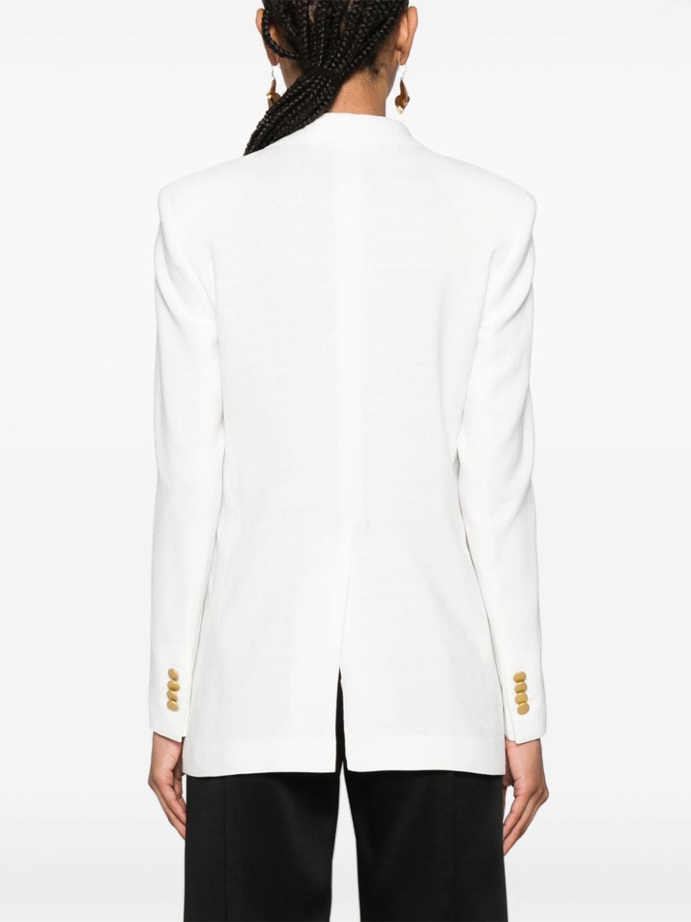 Shop Tagliatore Single-breasted Jacquard Blazer In White