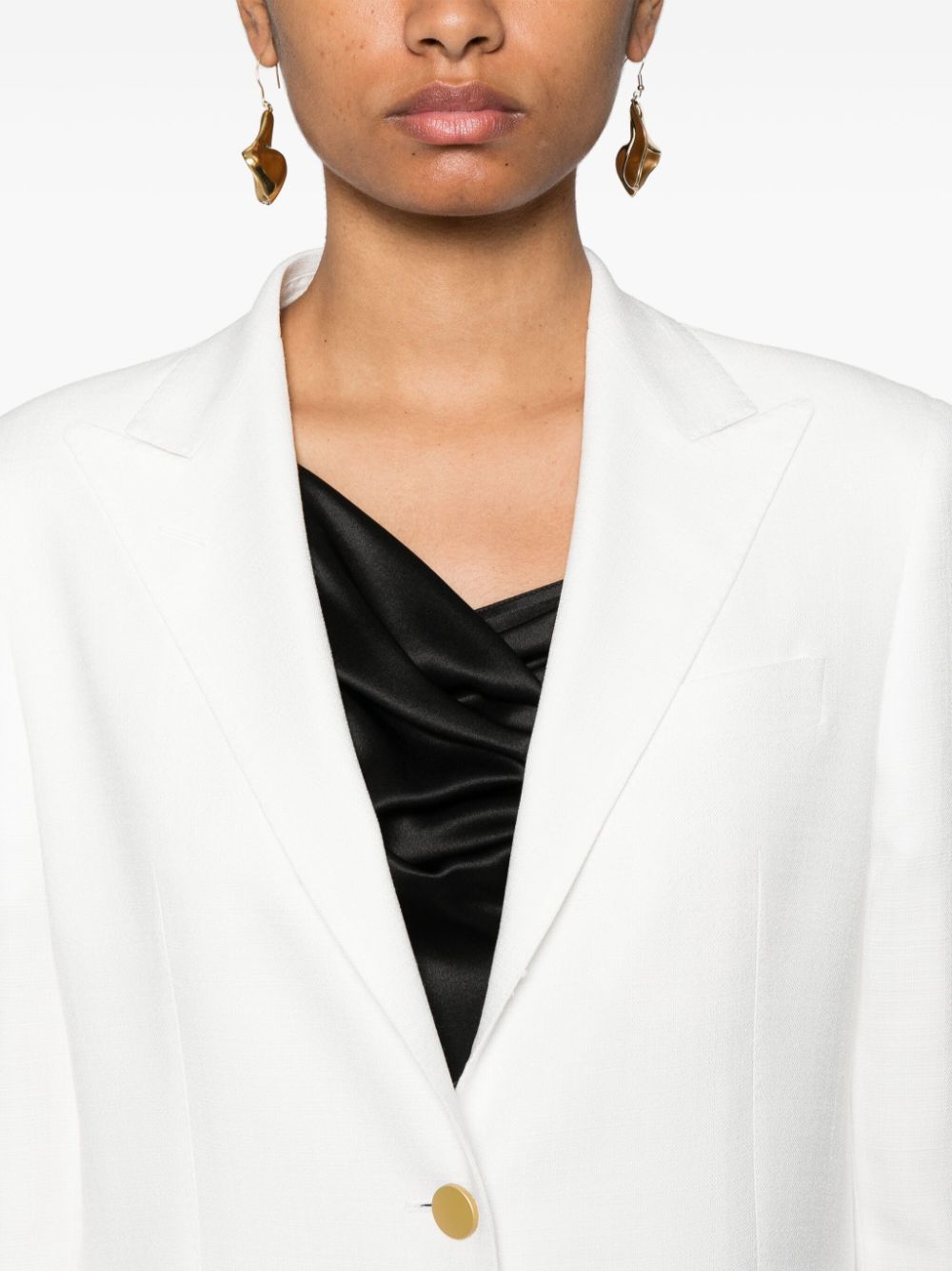 Shop Tagliatore Single-breasted Jacquard Blazer In White