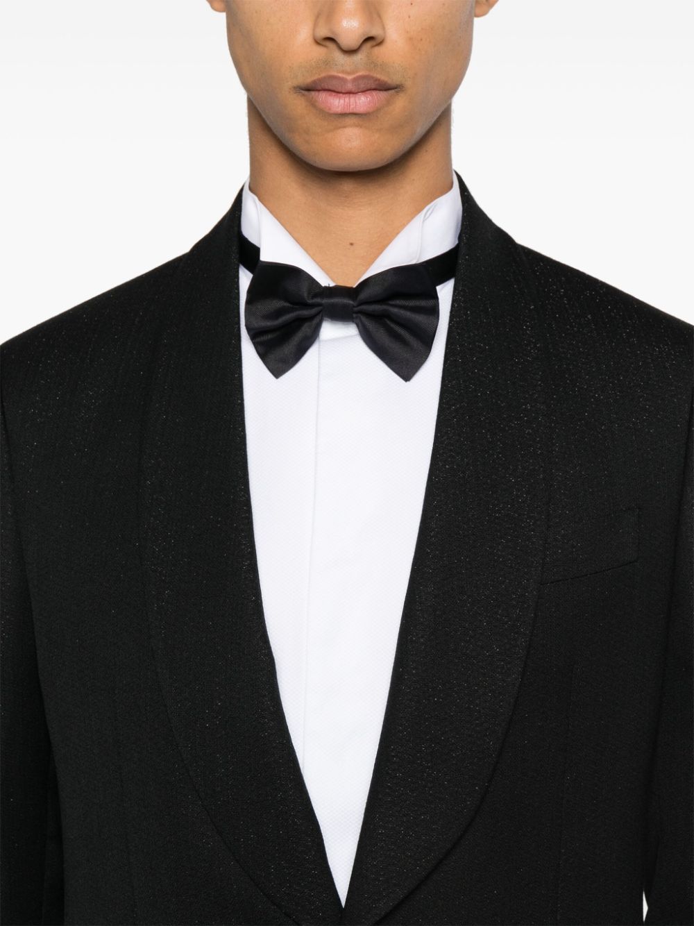 Shop Lardini Metallic-threading Blazer In Black