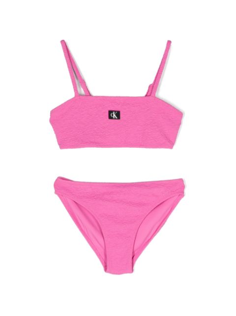 Calvin Klein Kids haut de bikini bandeau à effet froissé