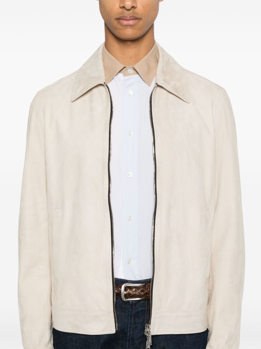 Tagliatore suede zipped jacket Men