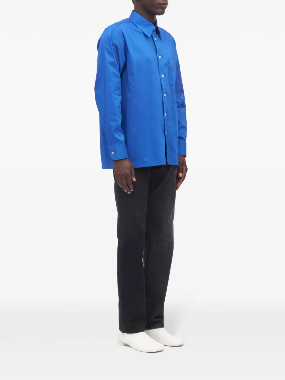 MM6 Maison Margiela Button-up overhemd met puntkraag Blauw