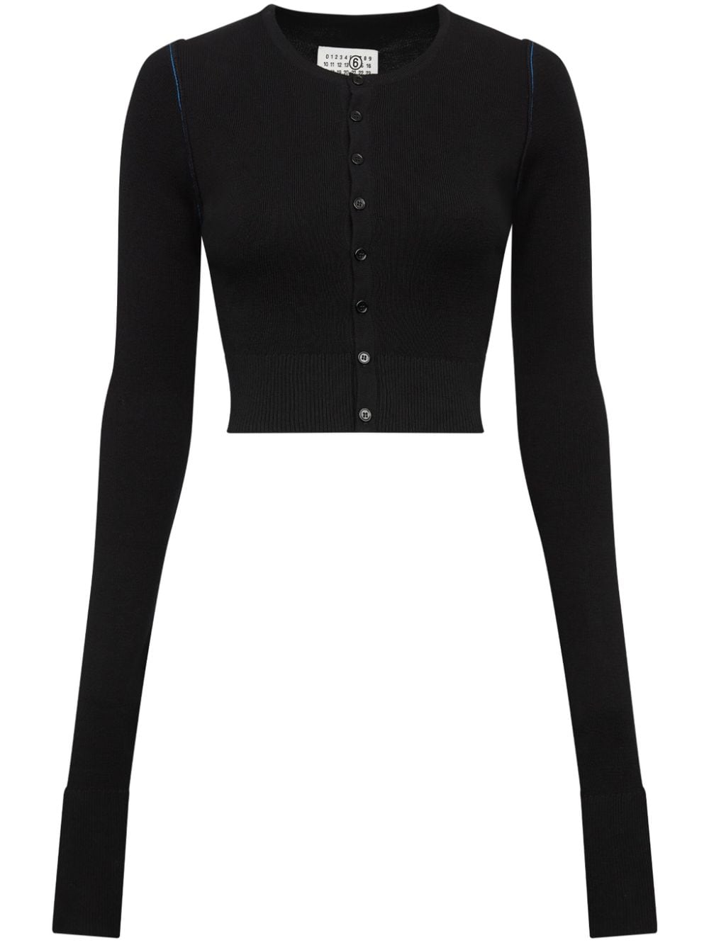 Mm6 Maison Margiela Cropped Button-front Cardigan In Black