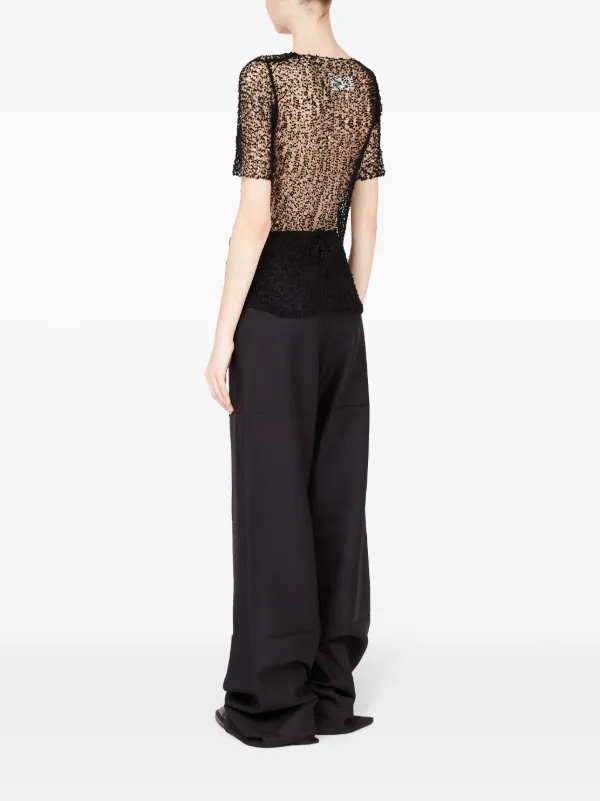 MaisonMargiela シアートップ Maison Margiela ドット セミシアートップ | ブラック | FARFETCH JP