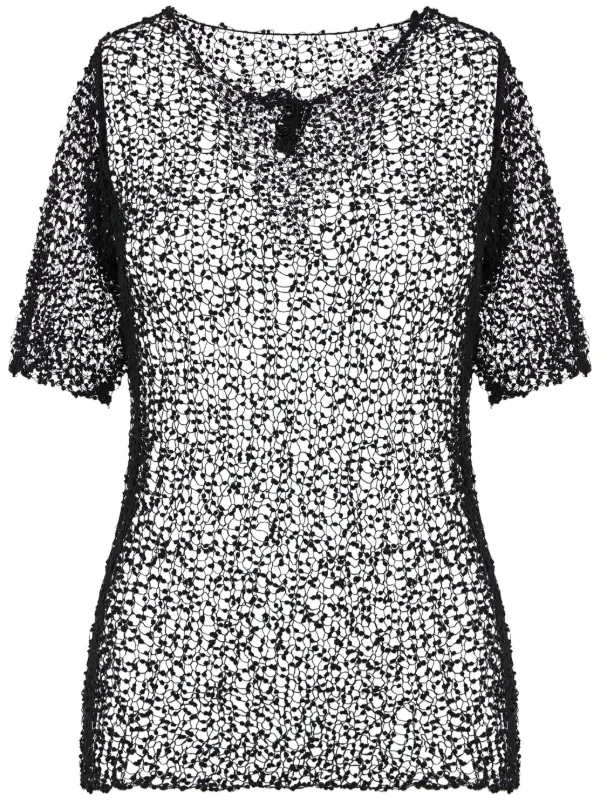 MaisonMargiela シアートップ Maison Margiela ドット セミシアートップ | ブラック | FARFETCH JP