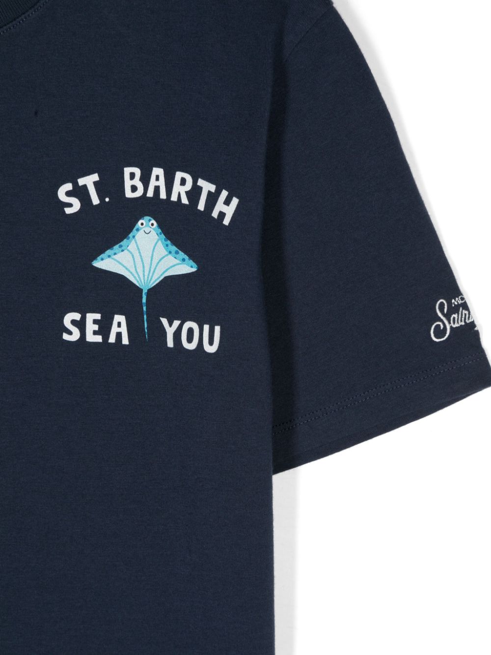 MC2 Saint Barth Kids Katoenen T-shirt met print Blauw