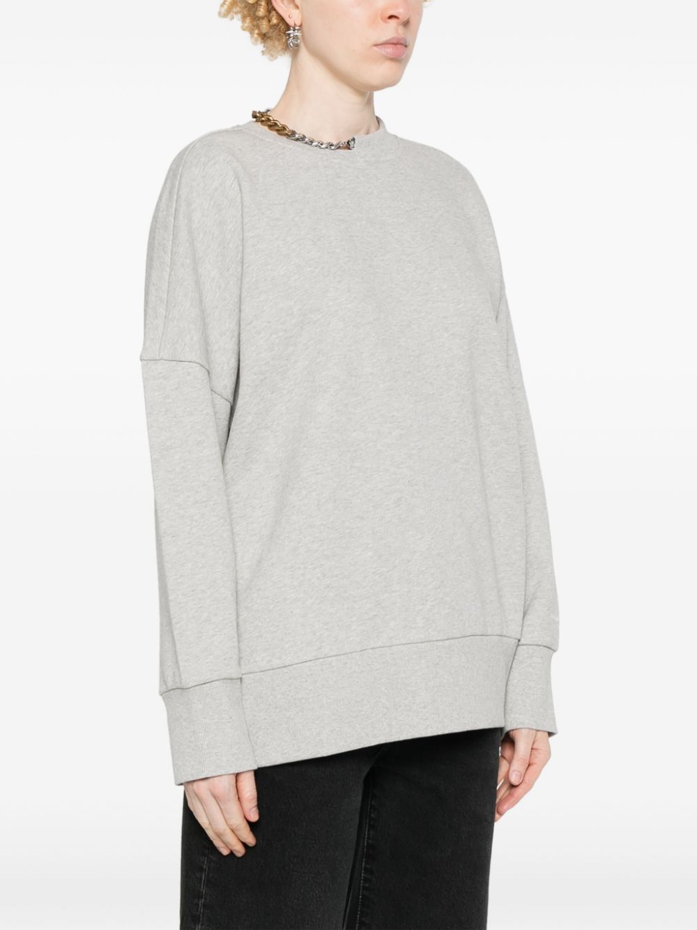 Shop Stella Mccartney Chain-link-detailing Mélange Sweatshirt In Grey