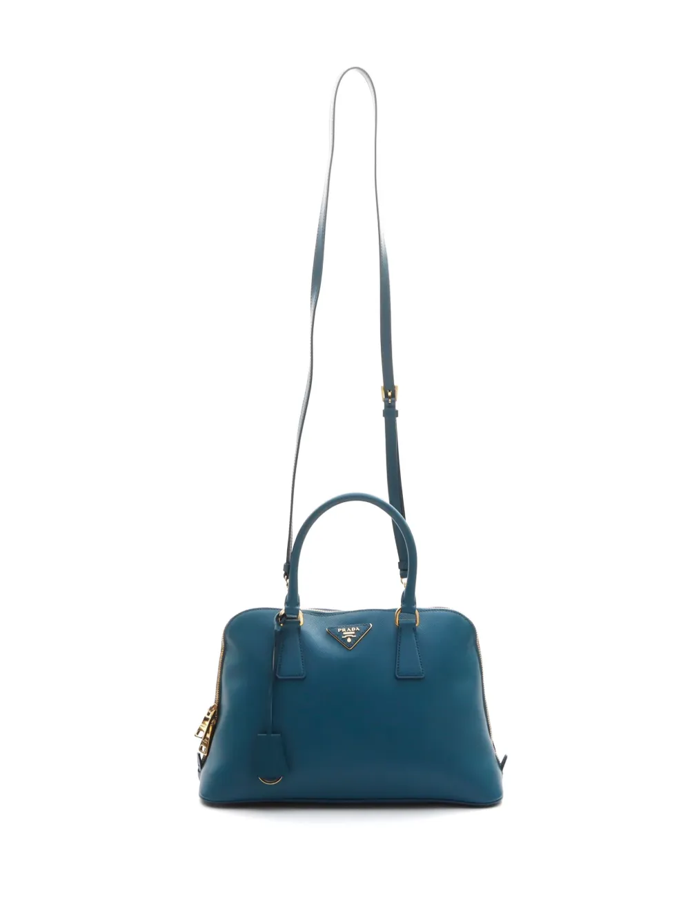 Pre-owned Prada Triangle-logo Two-way Bag In Blue