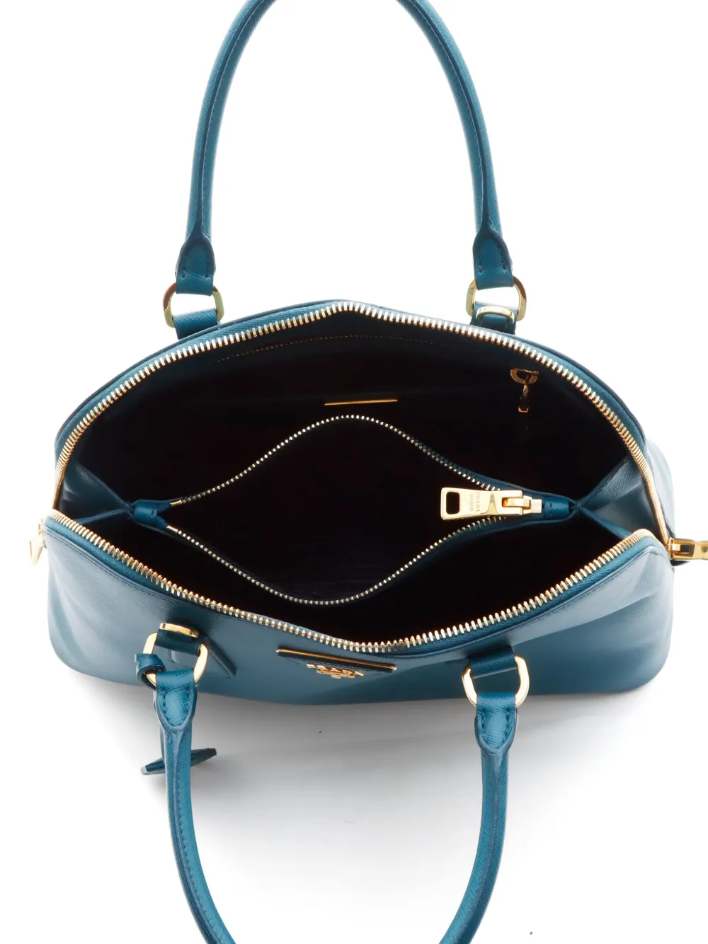 Pre-owned Prada Triangle-logo Two-way Bag In Blue