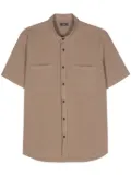 Peserico cotton-blend shortsleeved shirt - Brown