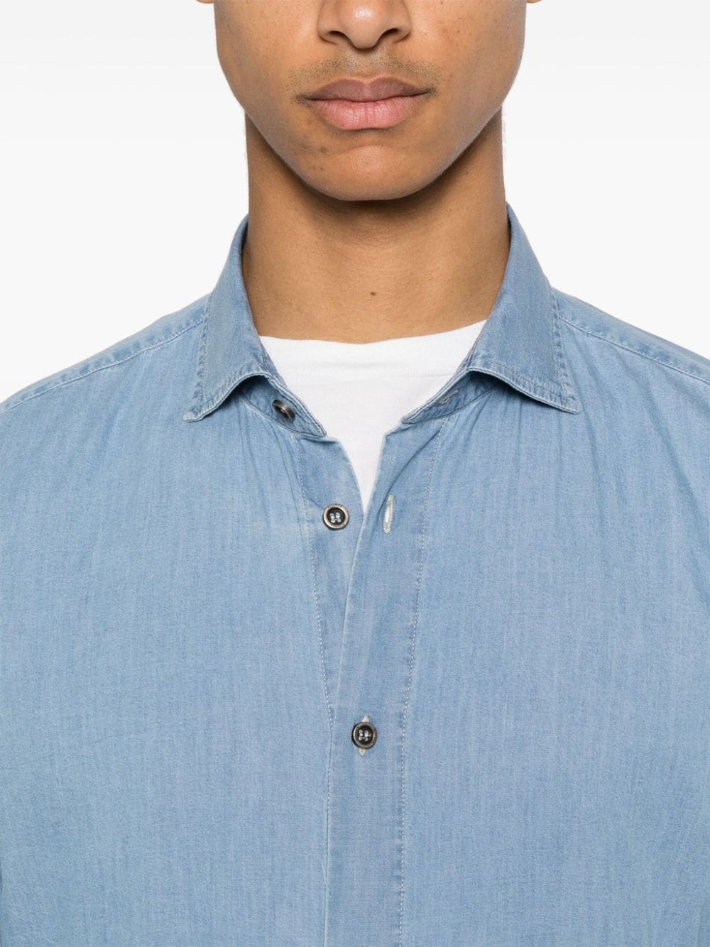 Peserico Denim overhemd Blauw