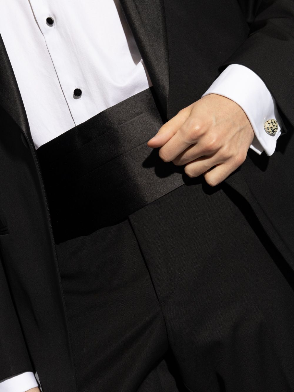 Giorgio Armani Verstelbare zijden cummerband Zwart