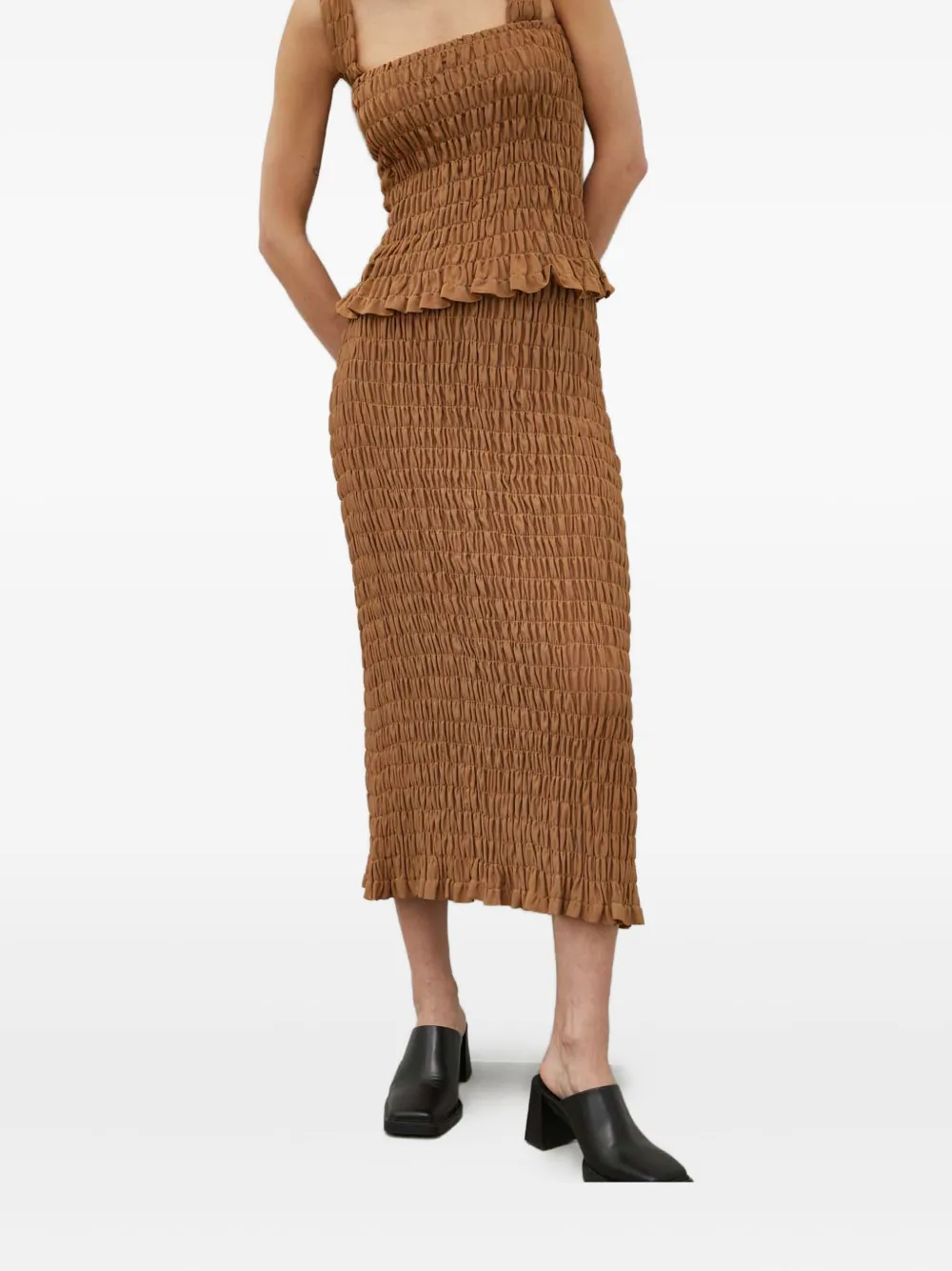By Malene Birger ruffled midi skirt | Brown | Image 1