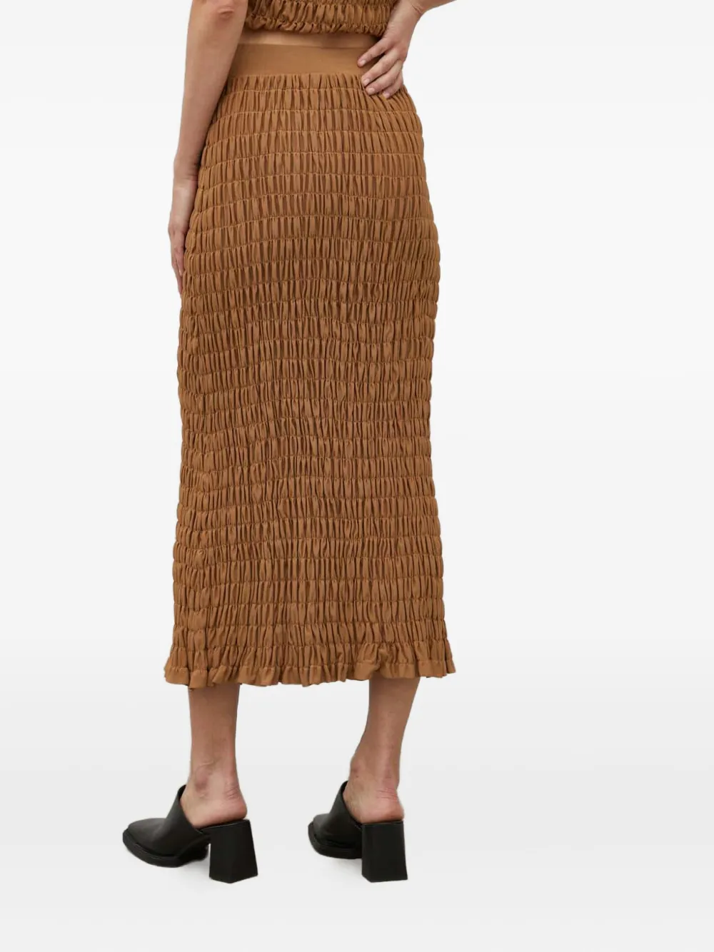 By Malene Birger Midi-rok met ruches Bruin