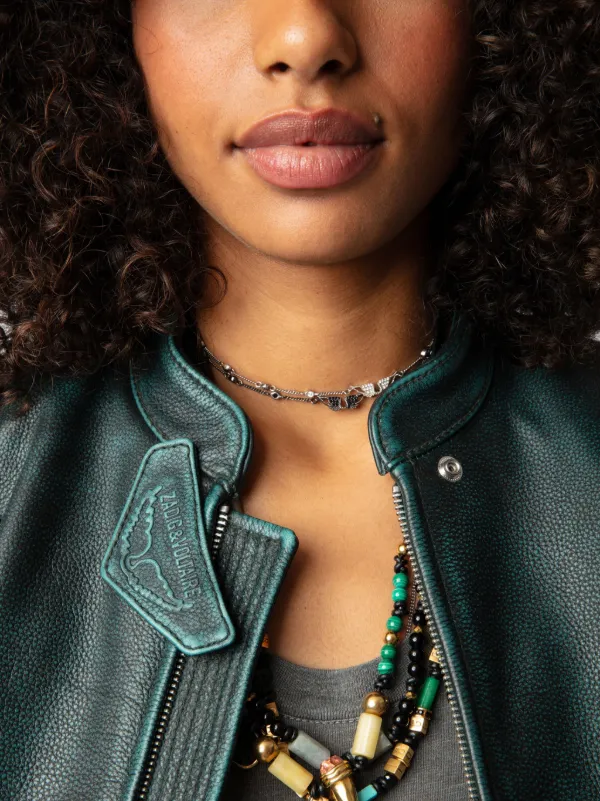 Zadig&Voltaire Loupa Leather Jacket | Green | FARFETCH RO