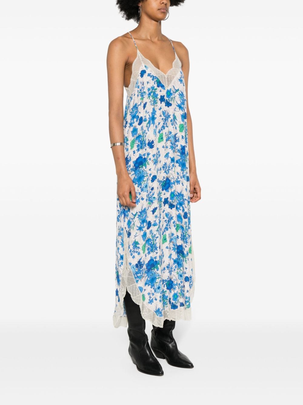 Shop Zadig & Voltaire Ristyl Floral-print Maxi Dress In Blue