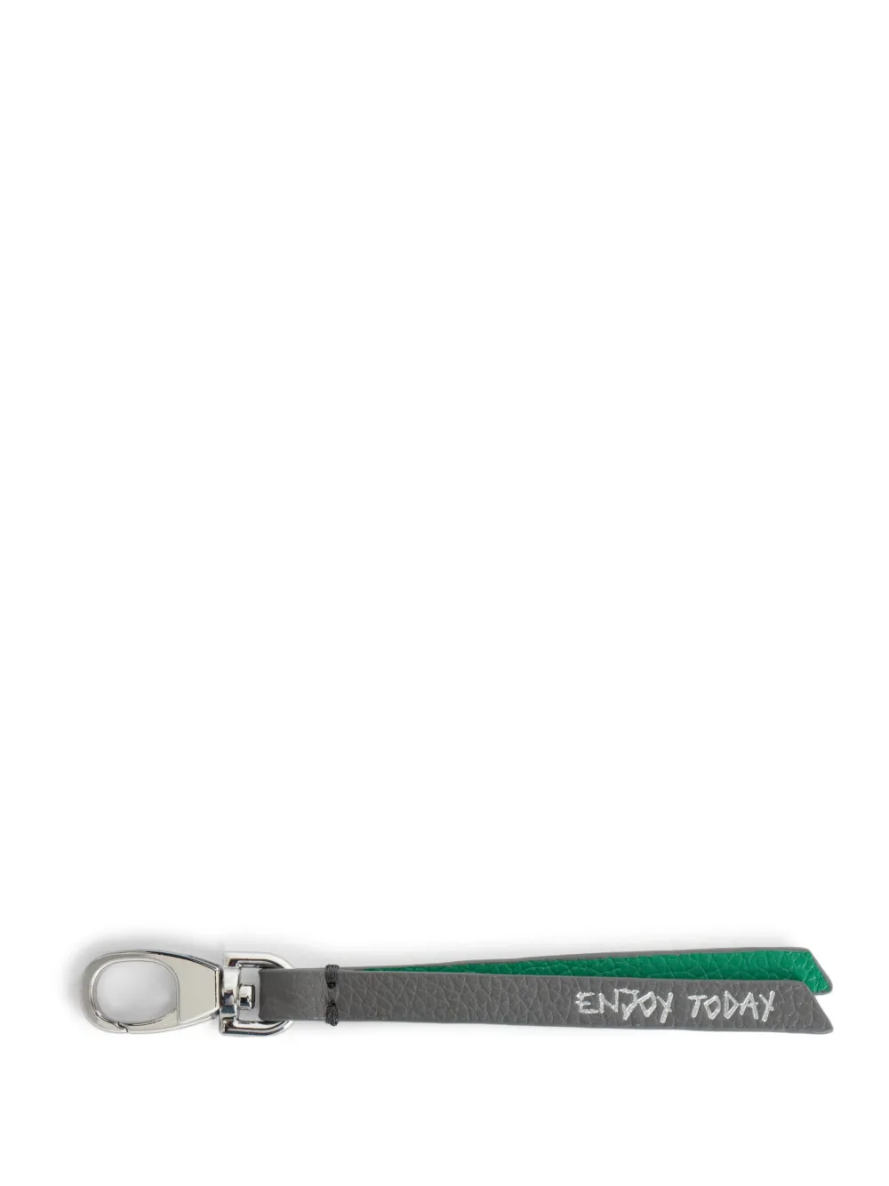 Zadig & Voltaire Love Link Leather Keyring In Gray