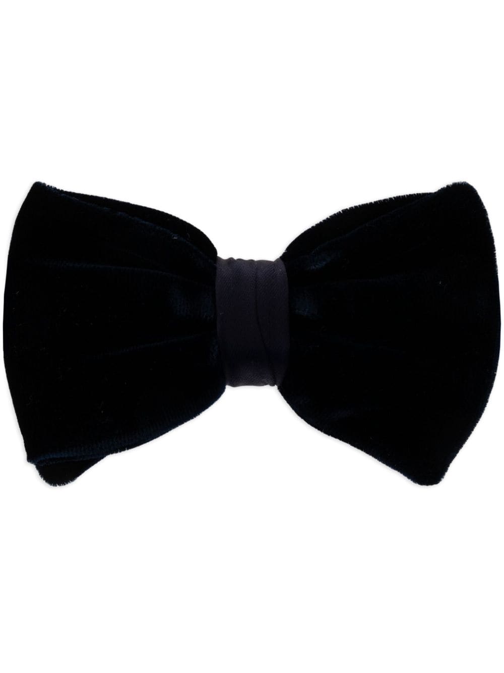 Giorgio Armani Hook-fastening Velvet Bow Tie In Black