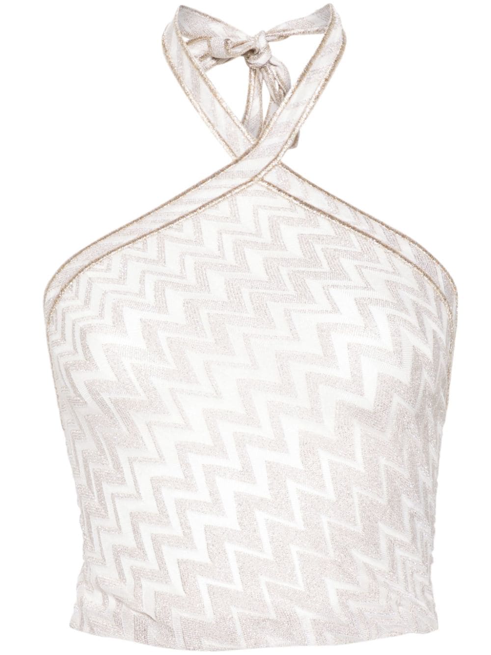 Missoni zigzag-woven halterneck top - Bianco