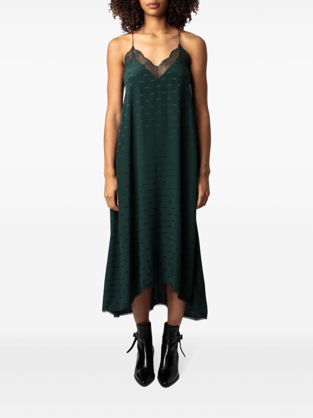 Zadig&Voltaire logo-print slip dress - Green