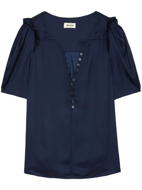 Zadig&Voltaire top de satén con mangas farol