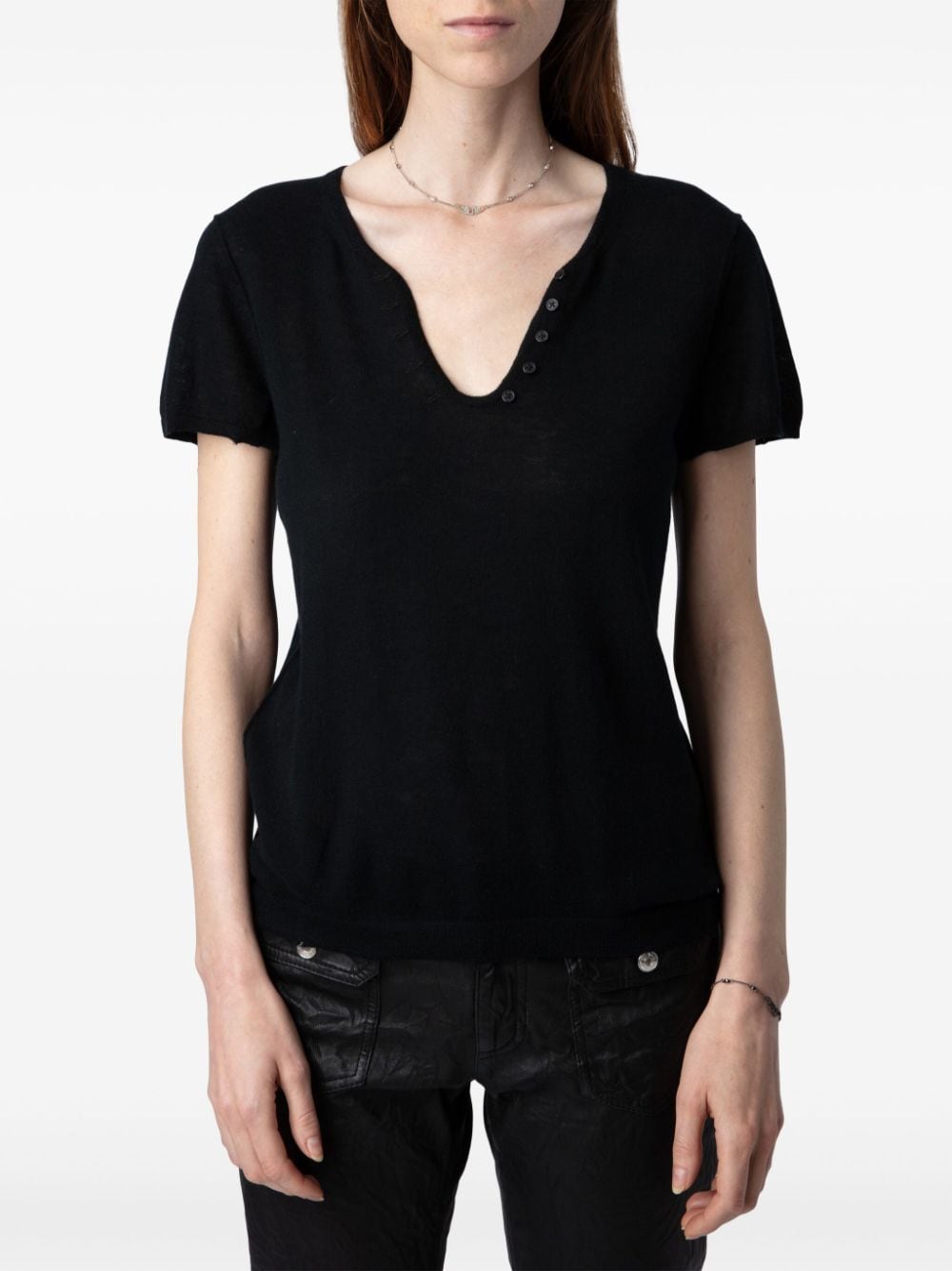 Shop Zadig & Voltaire Celsy Cashmere Top In Black