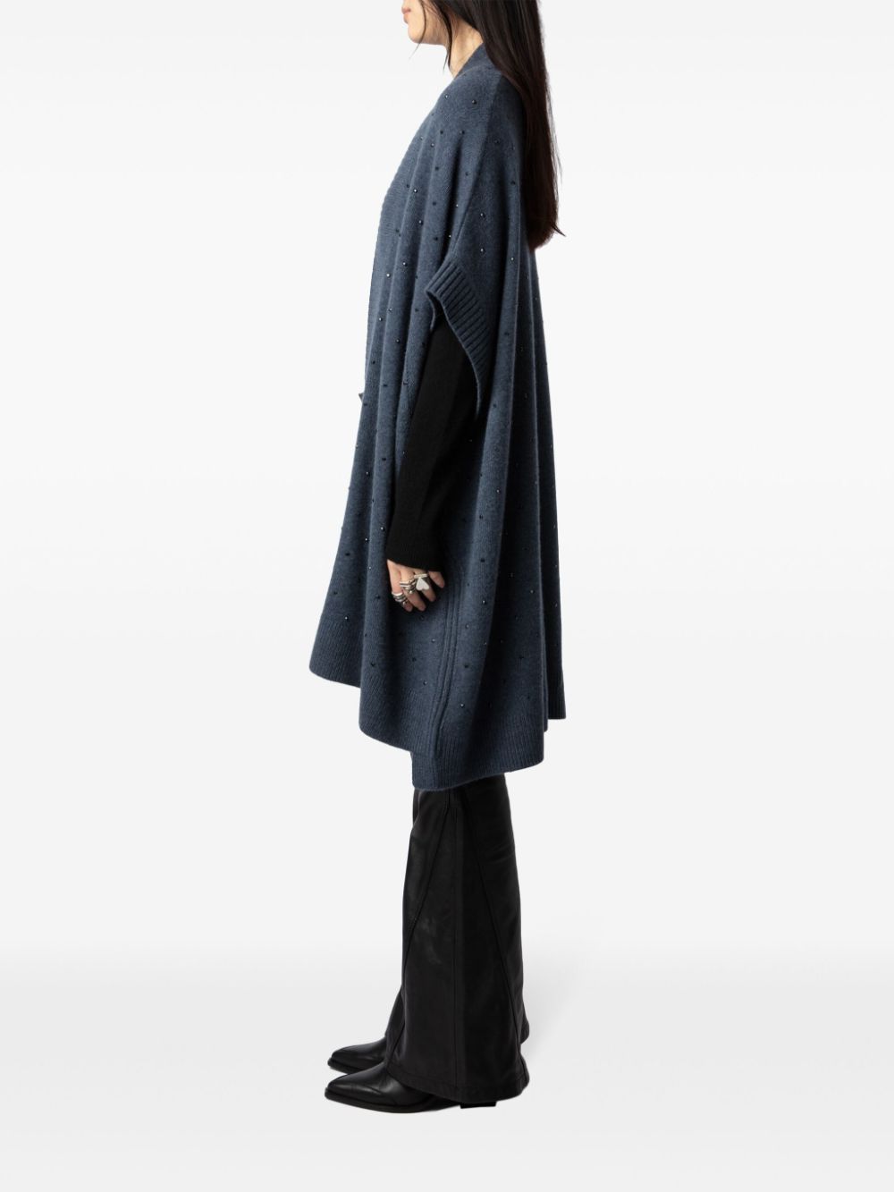 Shop Zadig & Voltaire Indiany Cashmere Cardi-coat In Blue