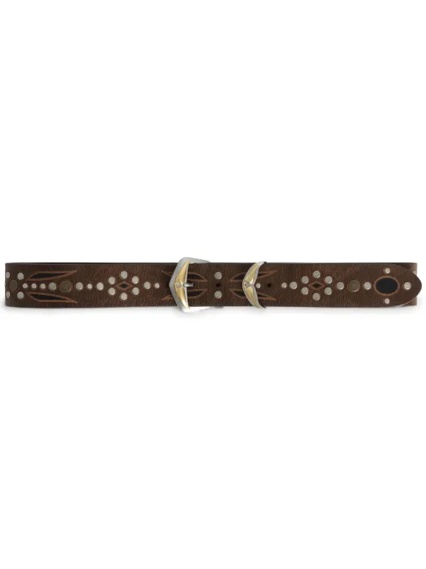 Zadig & Voltaire Brown Leather Studded Belt Zadig & Voltaire Brown Leather Studded Belt 95 cm main image 3