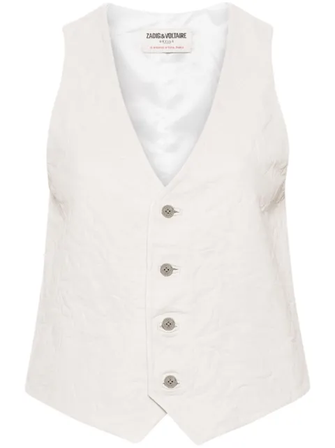 Zadig&Voltaire Emilie crinkled leather waistcoat