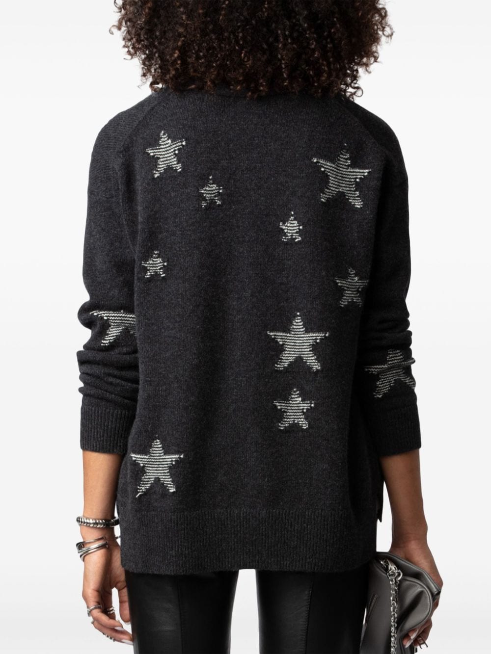 Shop Zadig & Voltaire Mirka Stars Cardigan In Grey