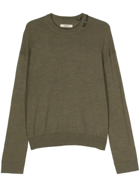 Zadig&Voltaire slogan-embroidered wool jumper