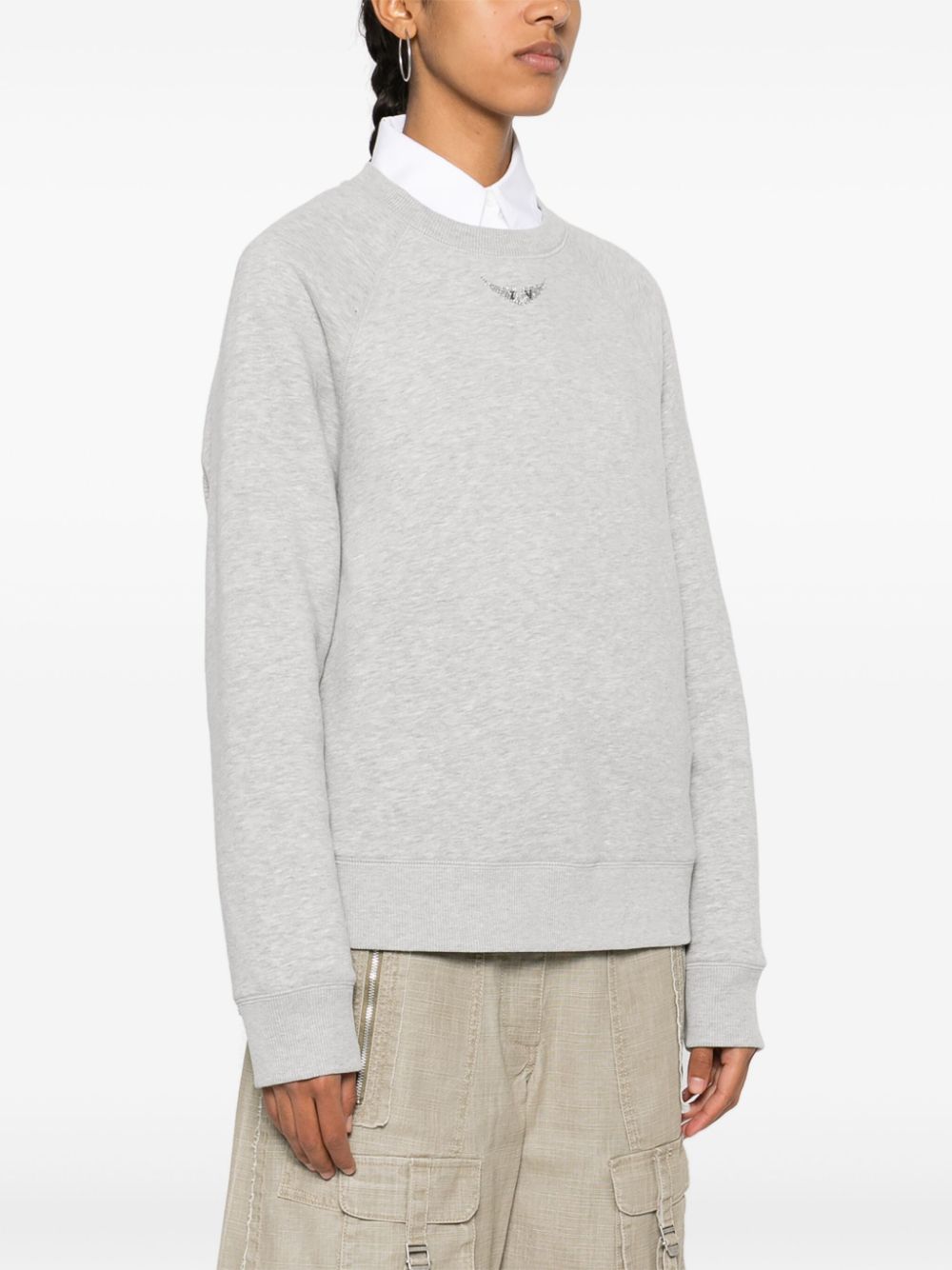 Shop Zadig & Voltaire Upper Mélange Sweatshirt In Grey