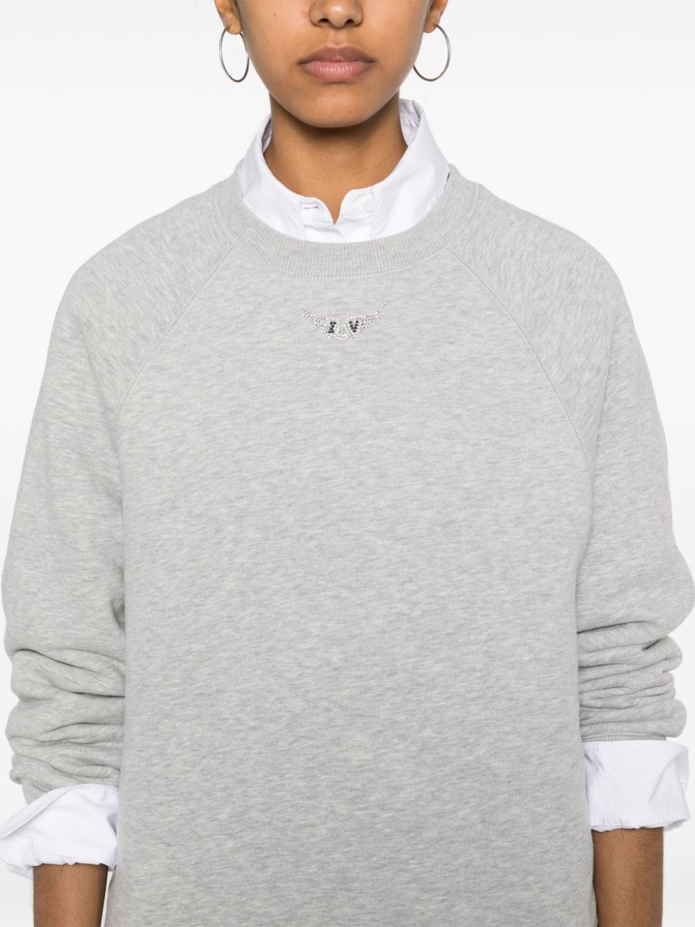 Shop Zadig & Voltaire Upper Mélange Sweatshirt In Grey