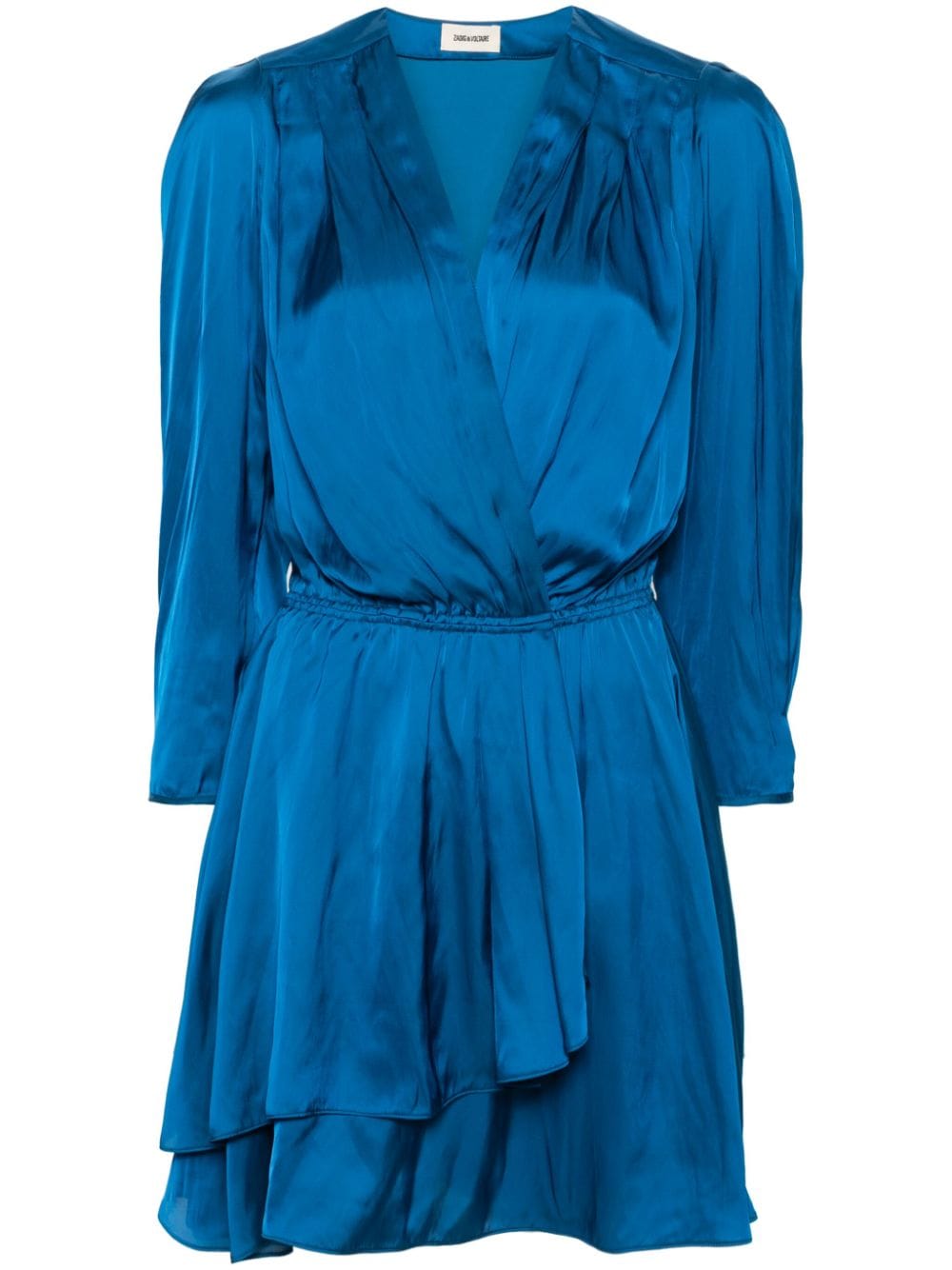 Zadig & Voltaire Rogers Satin Mini Dress In Blue