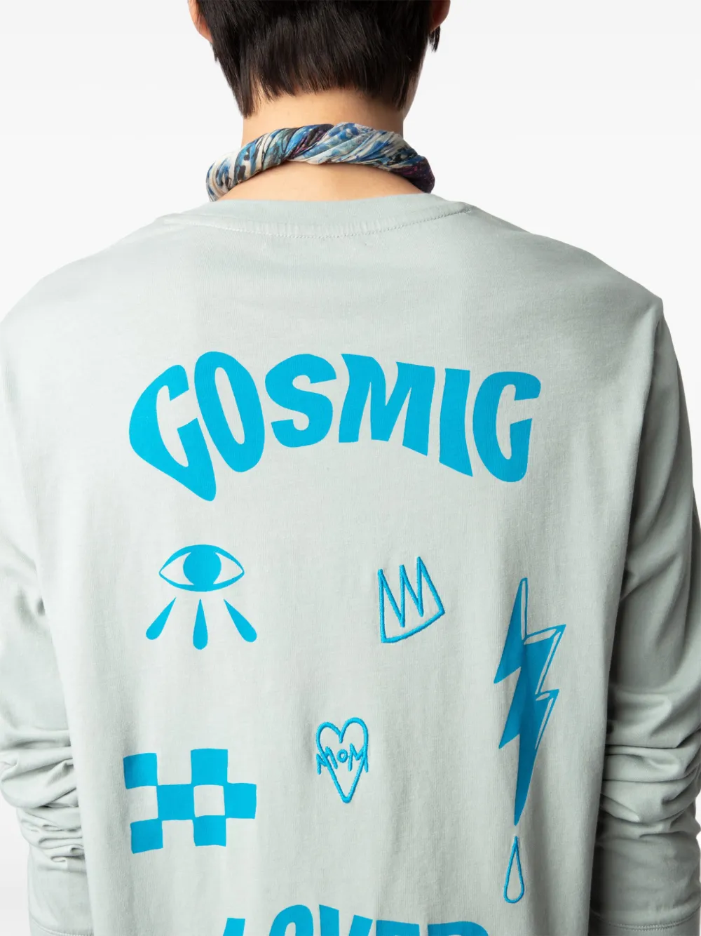 Zadig&Voltaire T-shirt met logopatch van biologisch katoen Grijs
