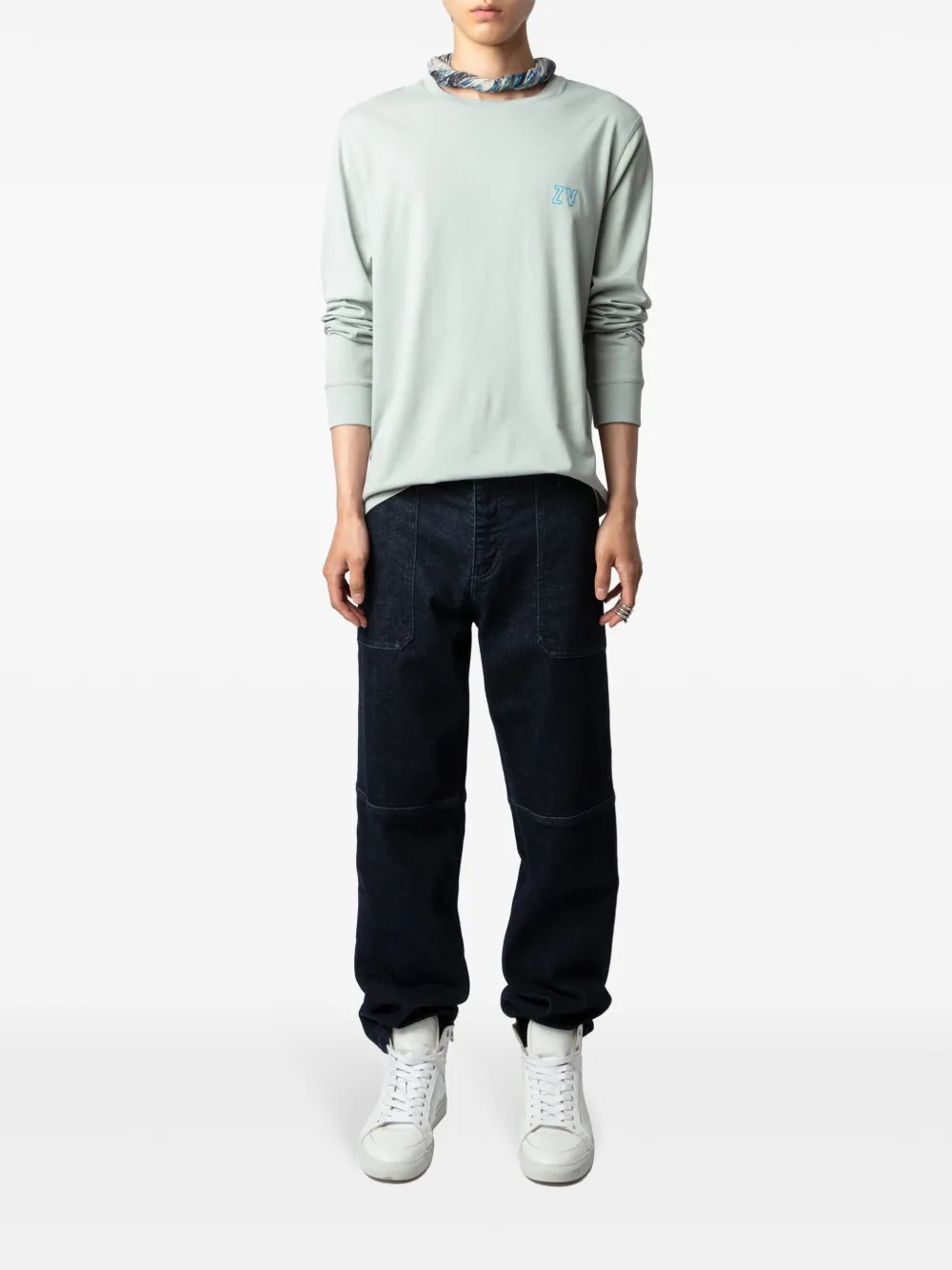 Zadig&Voltaire T-shirt met logopatch van biologisch katoen - Grijs
