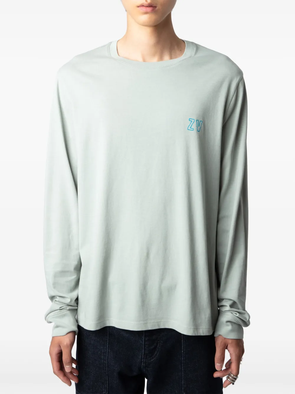 Zadig&Voltaire T-shirt met logopatch van biologisch katoen Grijs