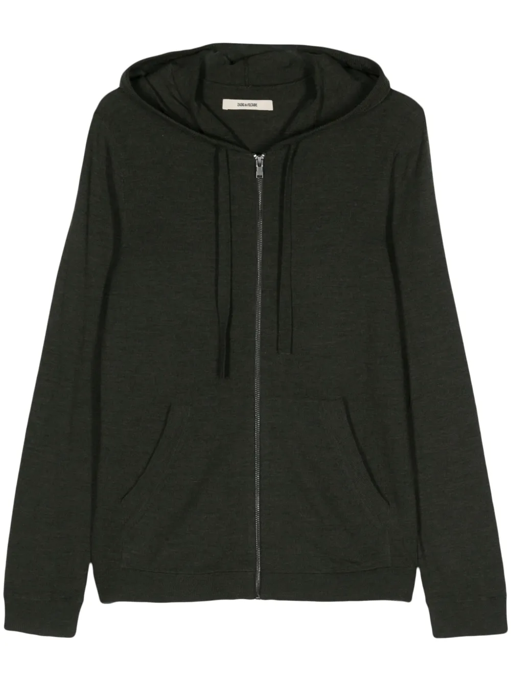 Zadig & Voltaire Zip-up Wool Hoodie In Green