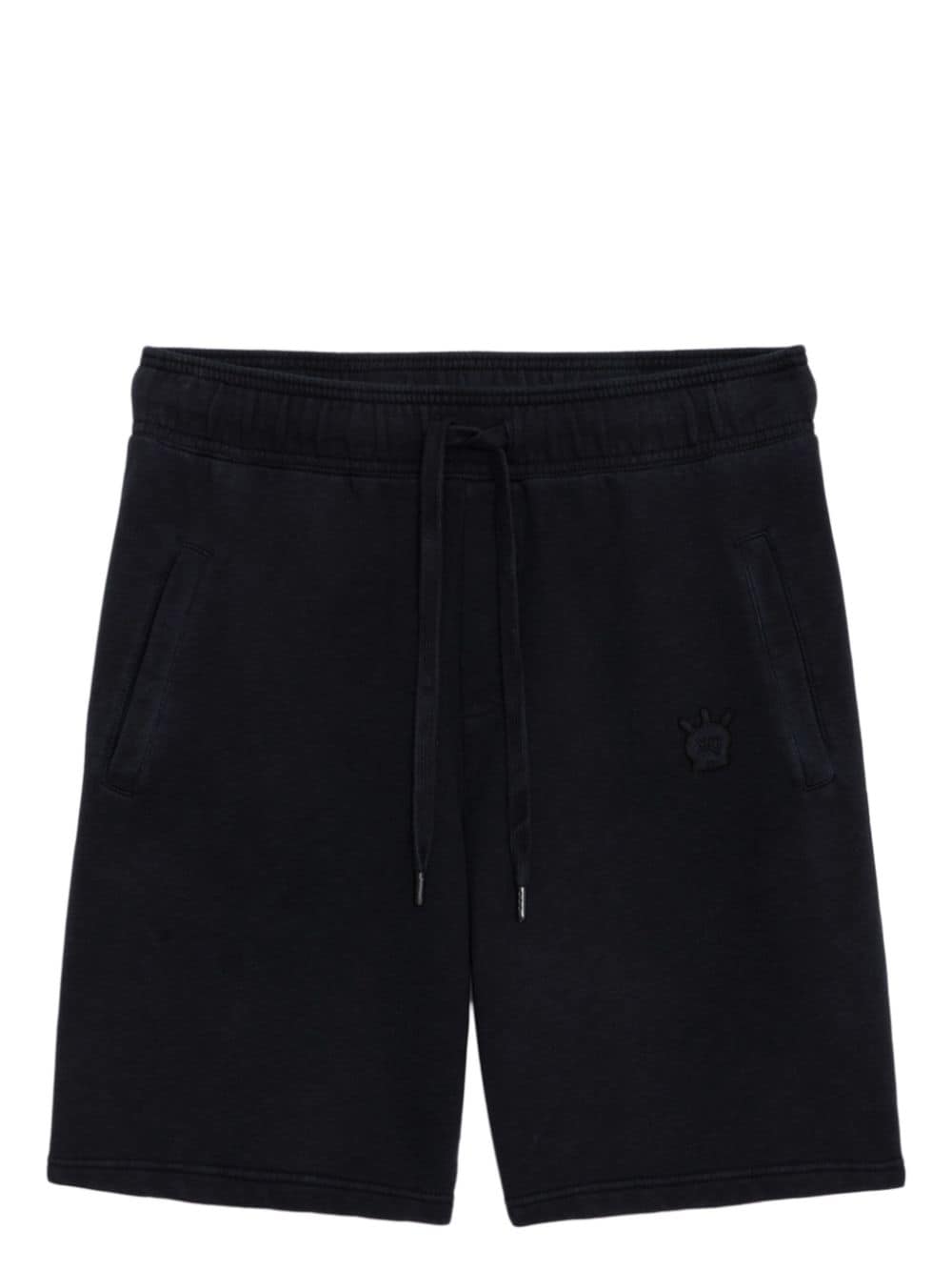 Zadig & Voltaire Party Skull Cotton Shorts In Black