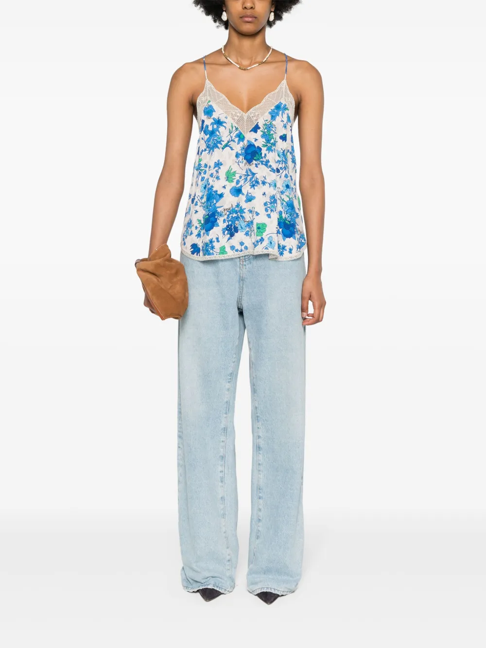 Zadig&Voltaire Top met bloemenprint - Beige