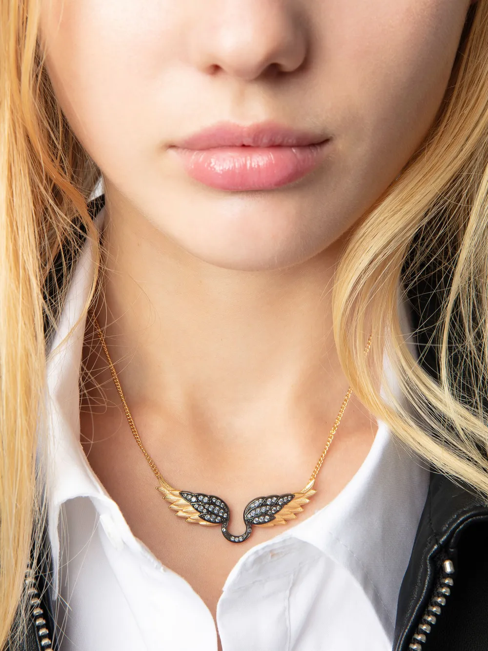 Zadig & Voltaire Rock Feather Necklace In Gold