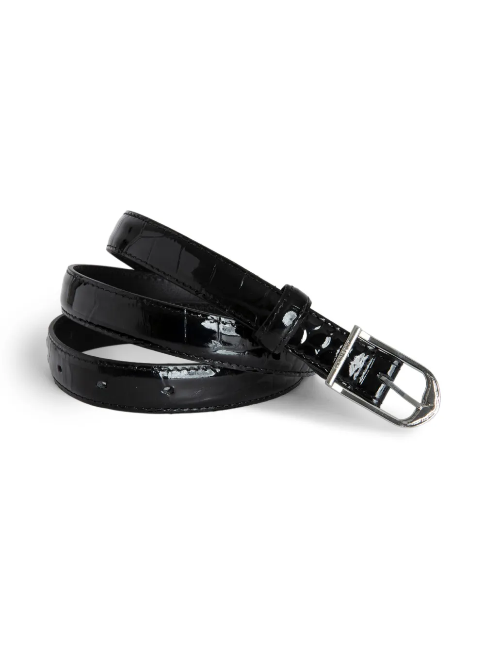 Zadig&Voltaire 20 mm riem met krokodillen-reliëf - Zwart