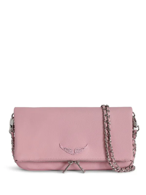 Pink leather clutch outlet