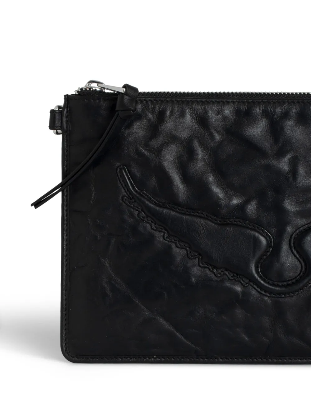 Zadig&Voltaire Angel Wings leren clutch Zwart