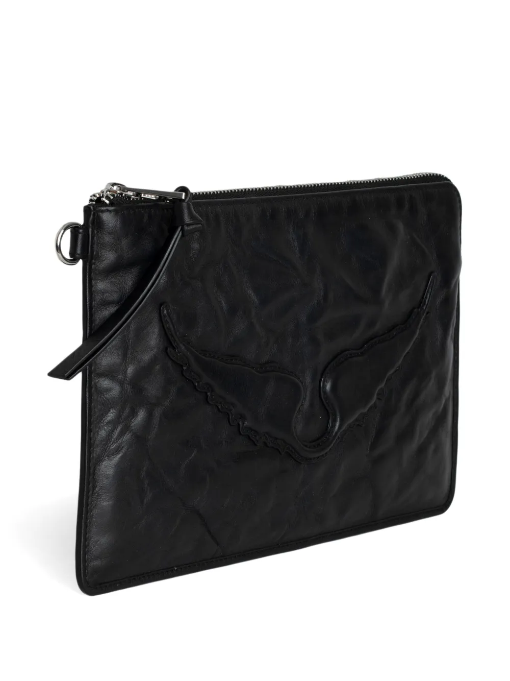 Zadig&Voltaire Angel Wings leren clutch Zwart