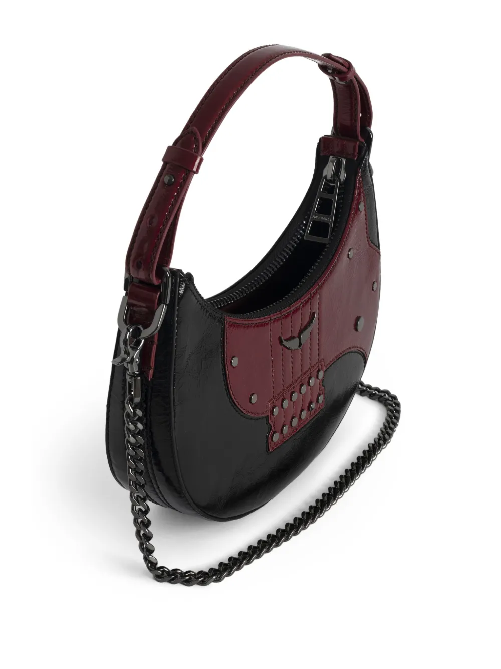 Zadig & Voltaire Moonrock Leather Bag In Black