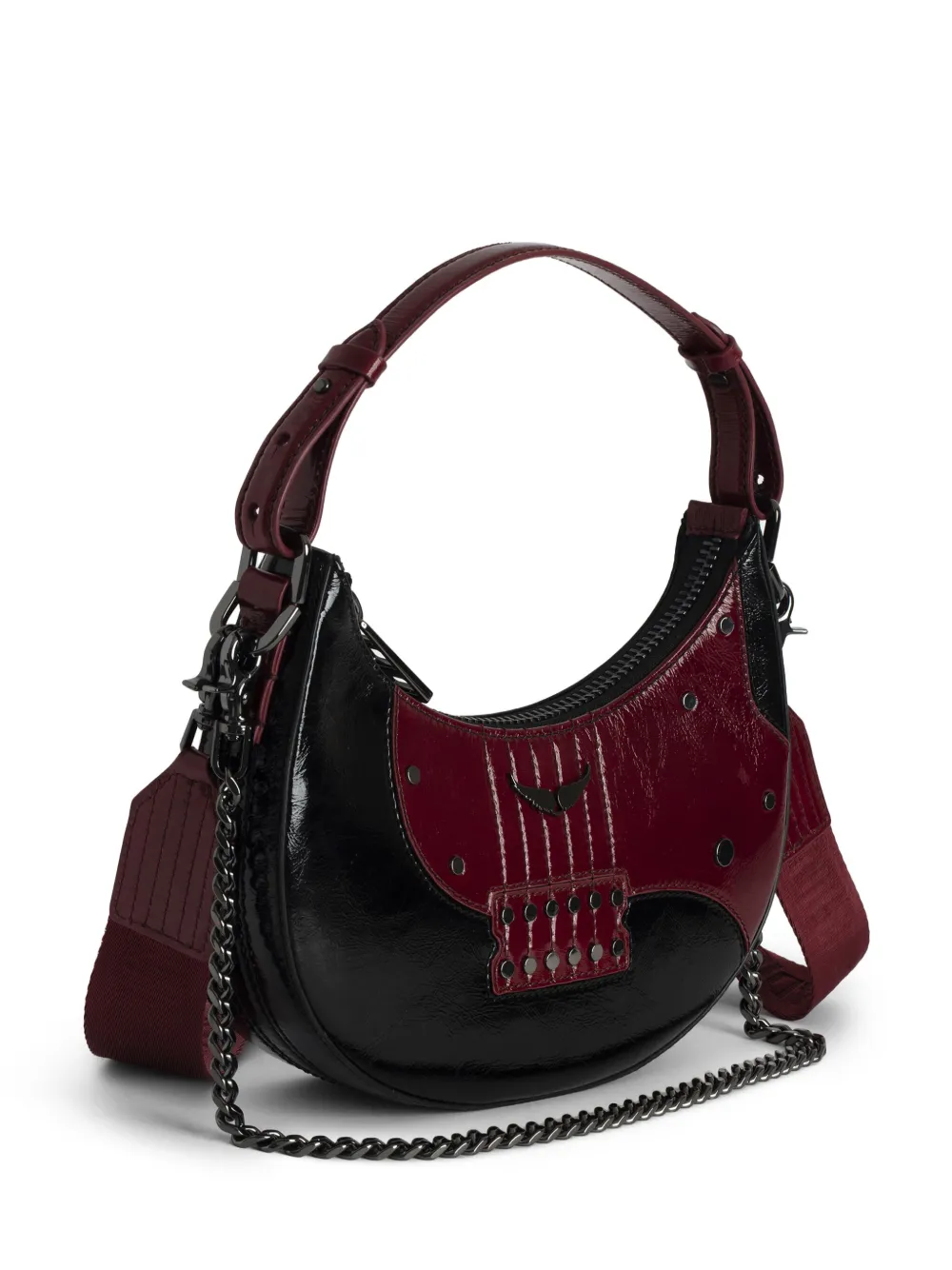 Zadig & Voltaire Moonrock Leather Bag In Black