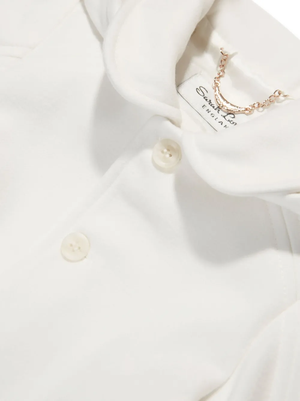 Shop Sarah Louise Hooded Single-breasted Coat In White