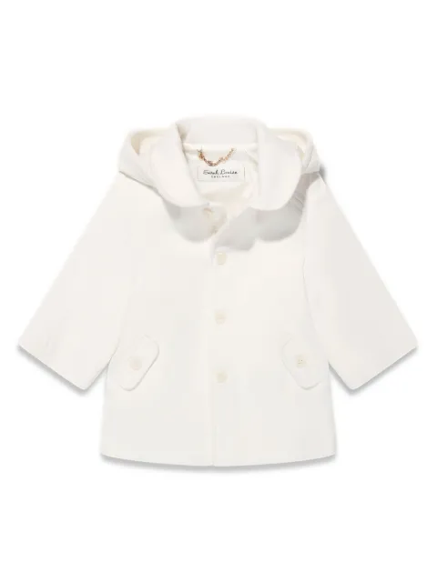 Sarah Louise hooded single-breasted coat